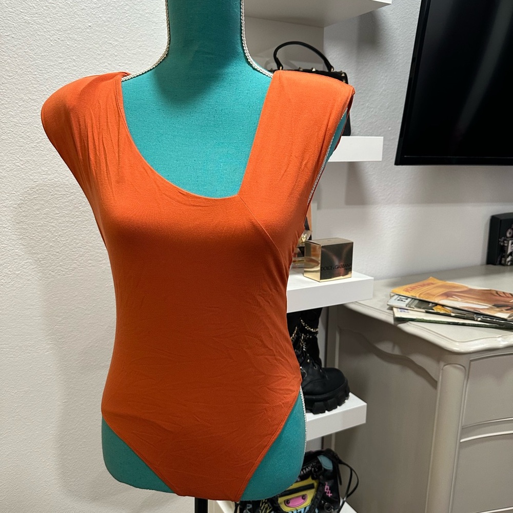 NEW Good American Cinnamon Orange Bodysuit Size 3 Never Worn